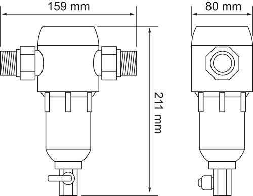 Filtre auto-nettoyant 40 microns, compact, sans cartouche, avec vis de purge intégrée